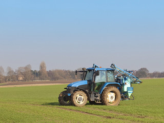 spraying winter wheat