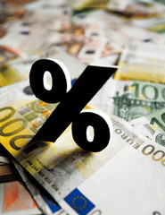 Prozentzeichen auf Banknoten