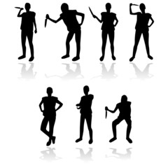 woman with knife silhouette