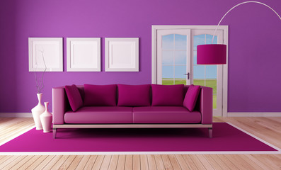 country purple living room
