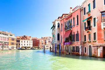 Zelfklevend Fotobehang Palaces on Grand Canal Venice Italy © dvoevnore