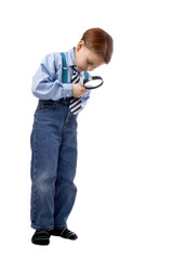 Fototapeta premium Young boy with magnifer