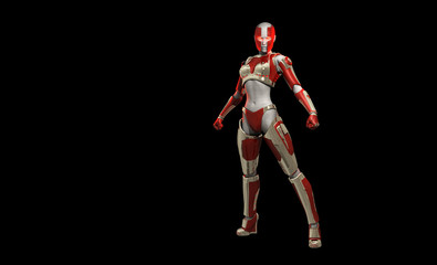 Futuristic cyborg soldier