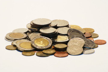 A pile of Thai Coins