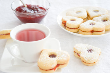 Fruit tea and biscuits