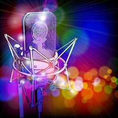 microphone & colored lights