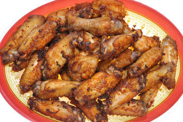 Fried Chicken Wings Serving On A Plate