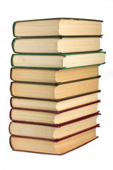 Old antique books on the white isolated background