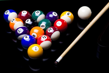 Billiard balls isolate on black