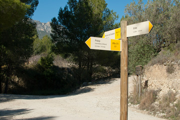 Hiking signpost