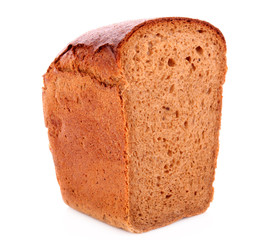 Fresh wheat bread. Isolated on white background