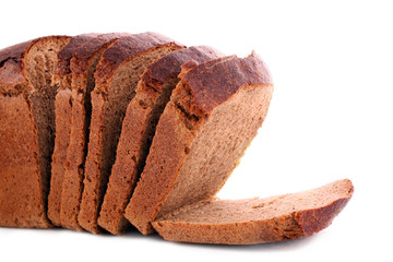 Fresh wheat bread. Isolated on white background