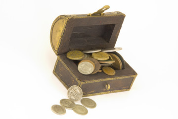 Treasure chest of money