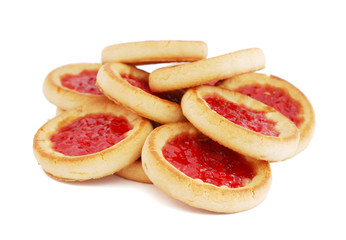 Pile of cookies isolated on with background