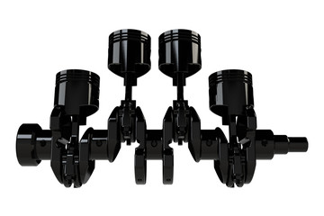 White 4 cylinder crank assembly