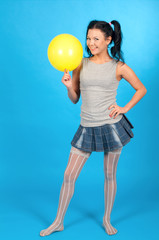 merry girl with air ball