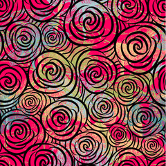 Seamless flowers background with roses. Vector illustration