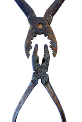 old rusty tools, pliers, pincers
