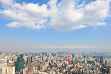 Fototapeta premium Perspektywa dzielnicy biznesowej w Tokio