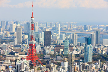 Naklejka premium Krajobraz miasta turystycznego Tokio