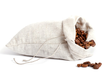 Coffee beans in bag.