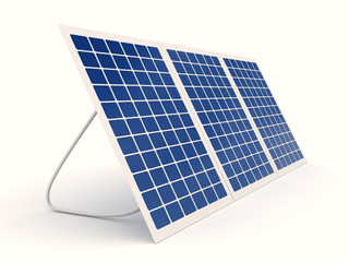 Solar battery over white background. computer generated image