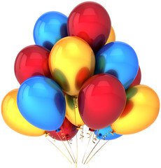 Party balloons multicolor. Colorful birthday decoration