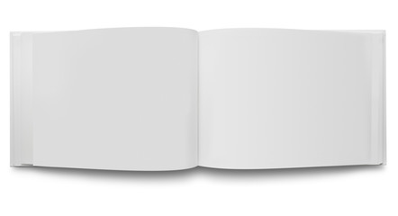 Open blank book pages