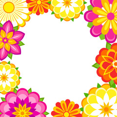 Colorful flowers frame