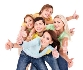 Obraz premium Group of young people on white.