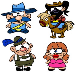 Funny people. Sheriff, cowboy and german people