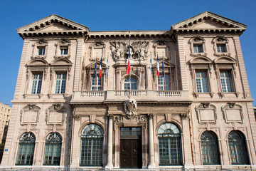 Fototapeta na wymiar Marseille Miasto elewacji Hall.