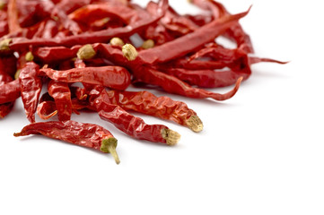 白背景に唐辛子の集合