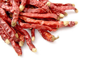 白背景に唐辛子の集合