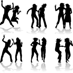 Fototapeta premium girls silhouette