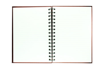 Brown notebook isolated on white background