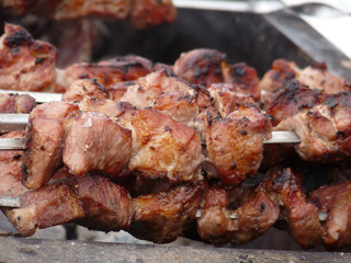 A delicious barbecue on the grill. Picnic