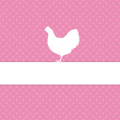 Easter Card Hen Pink