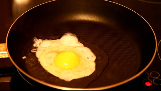 Egg fried in a pan