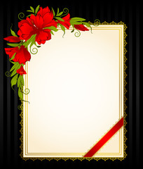 Beautiful background with lace ornaments and flowers