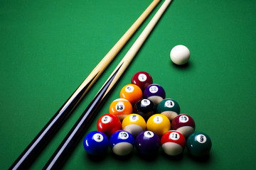 Billiard balls, pool