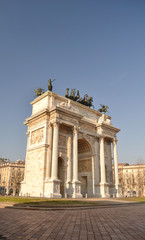 Fototapeta na wymiar Arco della pace near parco Sempione - Milano - Italy