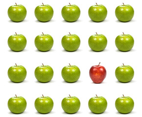 different apple red green