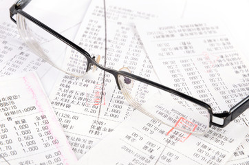 Glasses and receipt