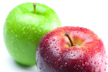 apple with water drops isolated on white