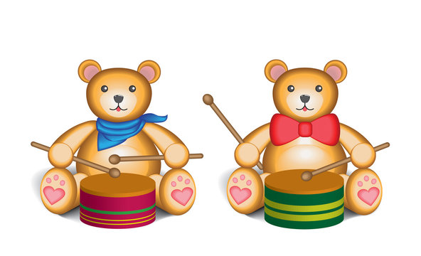 Teddy bear drummer set