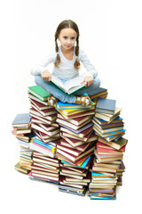 Girl on books