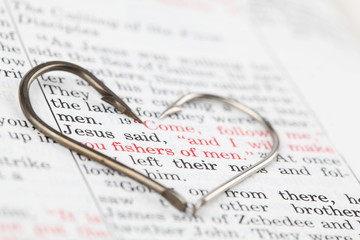 Fishing hooks on Matthew 4:19 - fishers of men