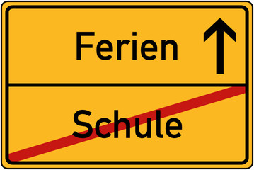 Ortstafel Schule und Ferien