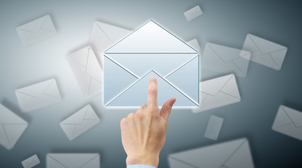 arm press button in envelope icon on touch screen